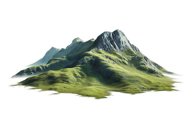Vector Graphic of a Mountainous Terrain Isolated on Transparent Background PNG.