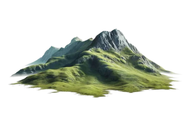 Foto op Plexiglas Vector Graphic of a Mountainous Terrain Isolated on Transparent Background PNG. © Faizan
