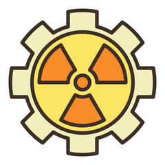 Radiation and Cog Wheel vector colored icon or design element