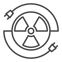 Radiation sign with Plugs vector icon or sign in thin line style