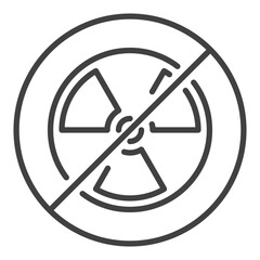 Obraz premium Vector Stop Radiation No Allowed icon or sign in thin line style