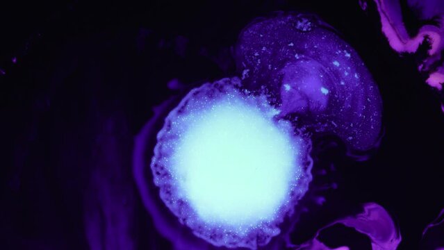 Oozing Purple Organic Abstract Art Fluid Effect. Non Materialistic Concept. Macro Shot, Zooming Out