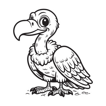 recommend clip art: Line art of vulture cartoon vector