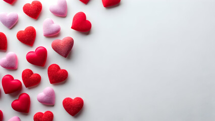 Charming Valentine’s Day Backdrop Featuring Red and Pink Hearts