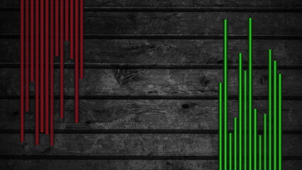 Obraz premium Grunge wooden background with red green neon laser lines