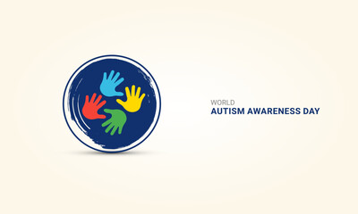 World autism awareness day, child Hand whit jigsaw puzzle, Autism day puzzle, creative design for autism day, design for social media banner, poster 3D Illustration.