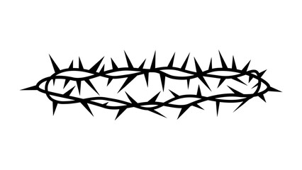 Crown of thorns silhouette. Crown of thorns isolated icon
