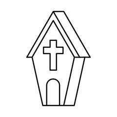 Linear church icon. Isolated church symbol