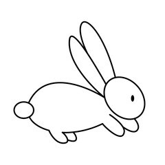 Easter bunny icon. Isolated contour Easter bunny
