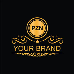 Fototapeta premium Initial monogram letter PZN logo design template for branding