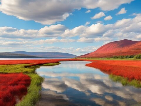 Red September landscape of Russian nature HD Wallpapers