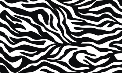Fototapeta premium Black and White Animal Print Pattern Background Vector Illustration, No Shadows, No Gradient, No Noise, Vector Art, Simple Shapes, 2D Flat Style, Vector Design