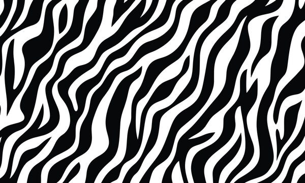 Black and White Animal Print Pattern Background Vector Illustration, No Shadows, No Gradient, No Noise, Vector Art, Simple Shapes, 2D Flat Style, Vector Design