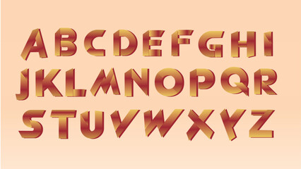 Modern Gradient font, alphabet letters 