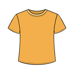 Basic t-shirt template flat sketch vector illustration