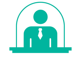 住宅・設備・管理人コンシェルジュのアイコン　不動産・建設・マンション向けピクトグラム　シンボル緑