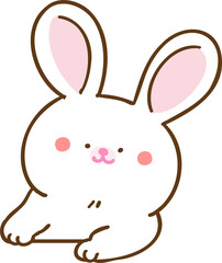 Cute Cartoon Rabbit Head Character