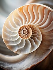 Detailed View of Nautilus Shell Spiral - obrazy, fototapety, plakaty