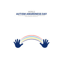 World autism awareness day, child Hand whit jigsaw puzzle, Autism day puzzle, creative design for autism day, design for social media banner, poster 3D Illustration.
