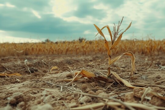 Drought in a cornfield