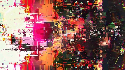 Abstract Digital Pixel Noise Glitch Error Video old VHS Damage Background