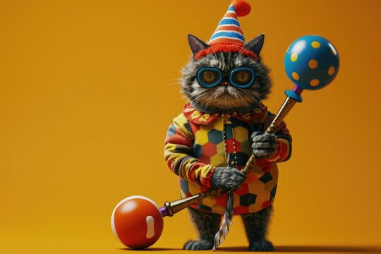 Cat  with Christmas decoration.