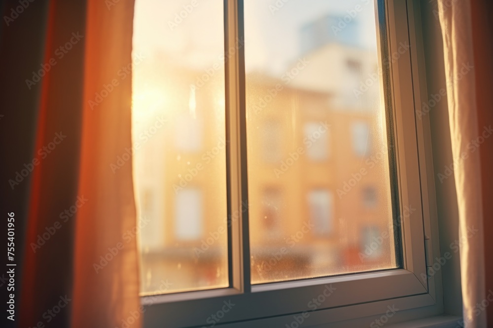 Poster Sunlight streaming through window, ideal for architecture projects