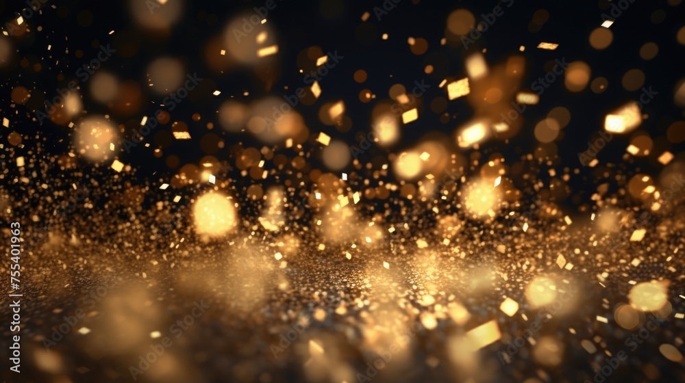 Aufkleber a captivating image of gold dust particles flying in the air. ideal for luxury and celebration conce