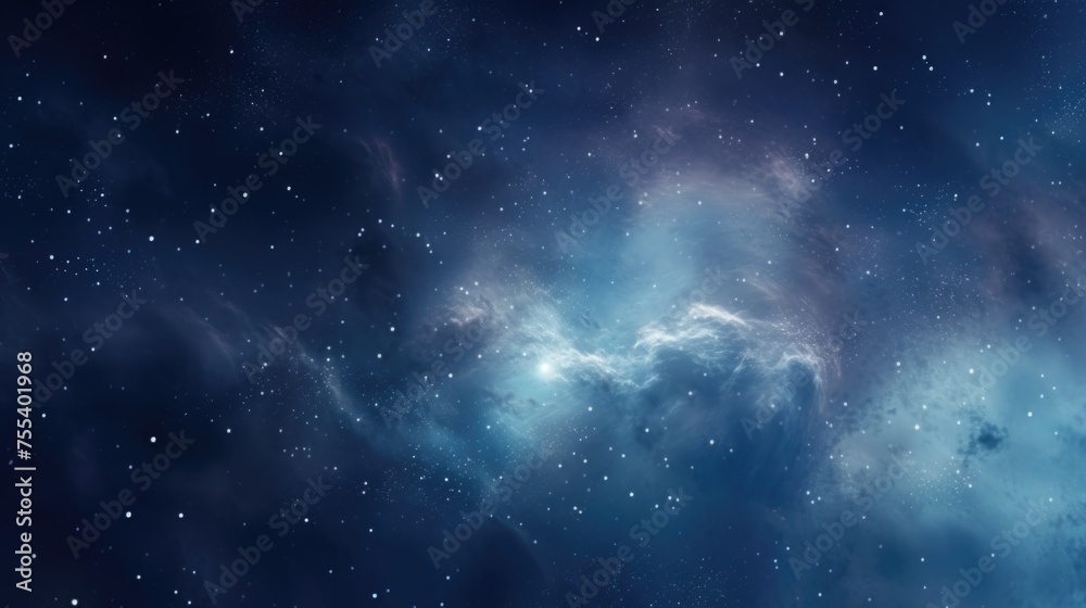 Poster a breathtaking view of a space filled with stars and colorful nebulas. perfect for astronomy enthusi
