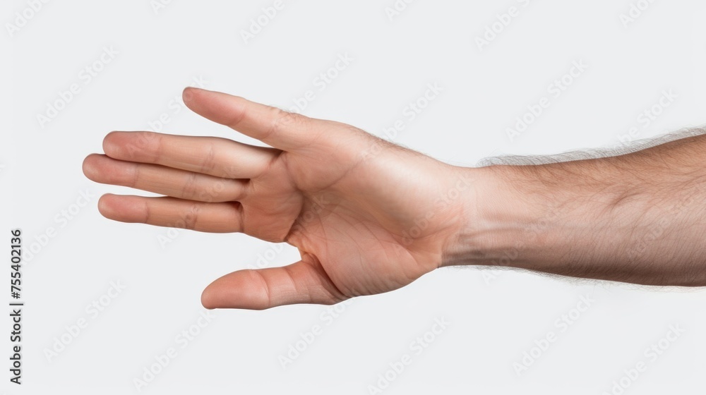 Poster a person holding their hand out in a gesture. suitable for various concepts