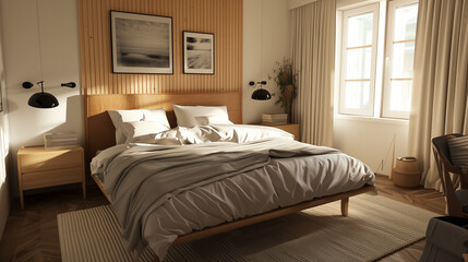 Modern minimalist Scandinavianbedroom concept furniture and interior designs