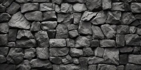 A black and white photo of a stone wall. Ideal for architectural and construction projects