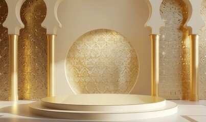 Ramadan Promotion Elegant Islamic Podium Background