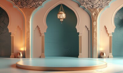 Ramadan Promotion Elegant Islamic Podium Background