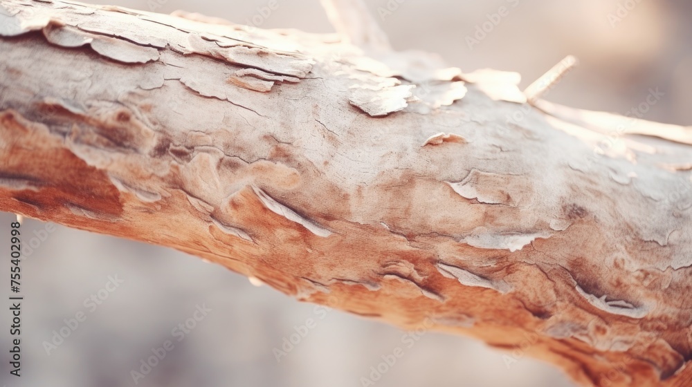 Poster Detailed close up of a leafless tree branch, suitable for nature themes