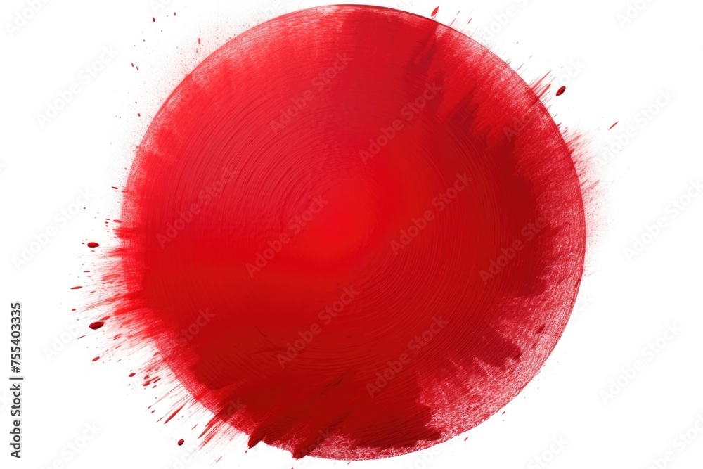 Poster simple red circle on a plain white background, perfect for graphic design projects