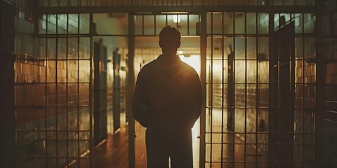 A poignant moment between family members during a prison visitation . Concept Family Bonding, Emotional Connection, Prison Visit, Supportive Relationship, Heartfelt Interaction