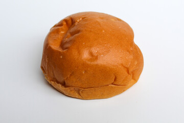One bun bread, isolated on white background