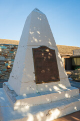 Monument and Plaque at the Golden Spike National Historic Site, Utah