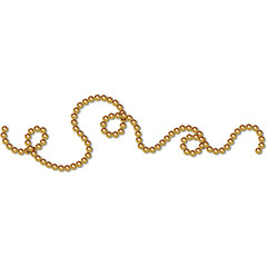 Brilliant idea of golden concept isolated beads on plain background.