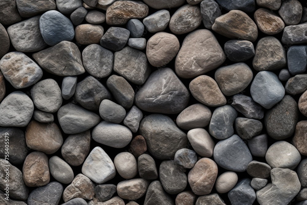Poster A close up view of a pile of rocks. Suitable for geological and construction concepts