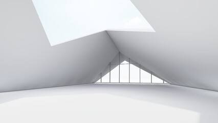 Obraz premium Architecture background geometric arched interior 3d render