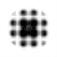 Abstract halftone circle of dots.