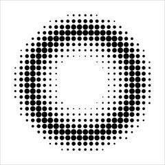 Abstract halftone circle of dots.