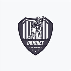 Cricket player logo design inspiration