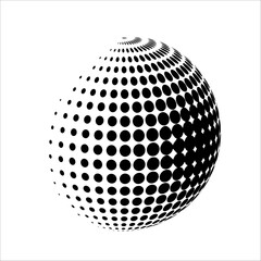 Abstract globe dotted sphere.