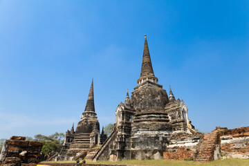 Fototapeta premium Wat Phra Si Sanphet temple is one of the famous temple in Ayutthaya, Thailand
