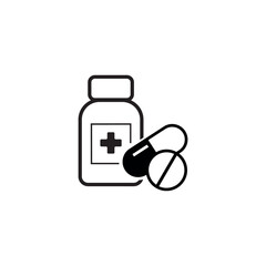 pills icon on white background	