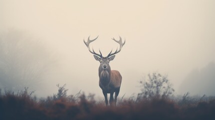 A deer standing in a beautiful green field, perfect for nature themes