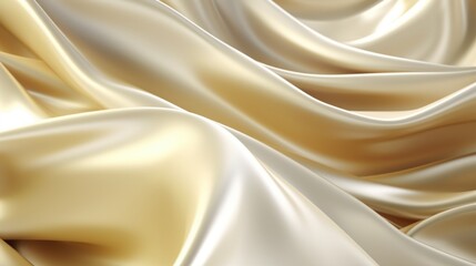 Obraz premium Detailed close up of white and gold fabric, perfect for textile backgrounds